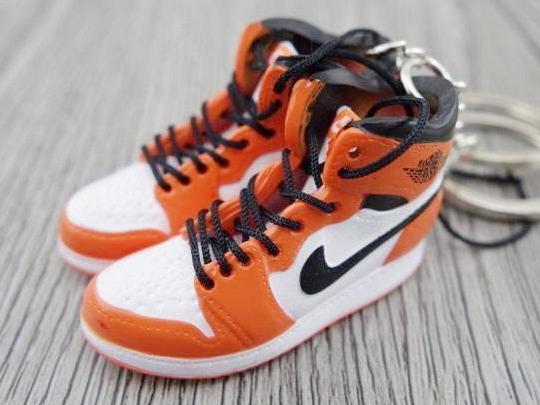Mini sneaker keychain 3D Air Jordan 1 - Reverse Shattered Backboard HQ - Sneakers Passion
