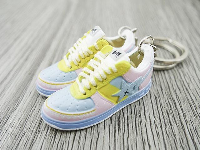 Mini 3D sneaker keychains BAPE - Pastel - Sneakers Passion