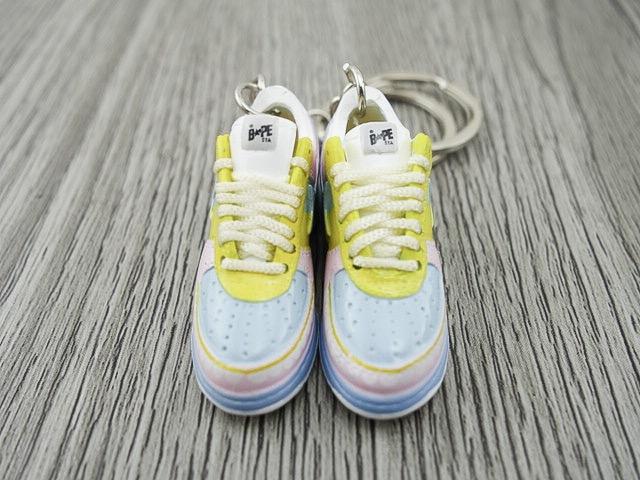 Mini 3D sneaker keychains BAPE - Pastel - Sneakers Passion