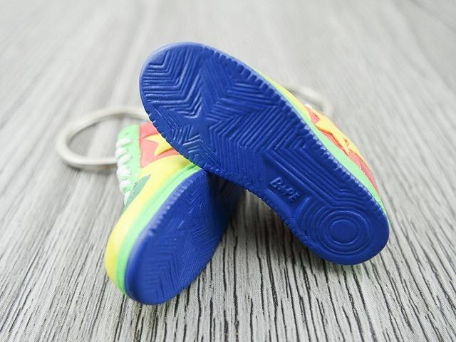 Mini 3D sneaker keychains BAPE - Yellow Red Green - Sneakers Passion