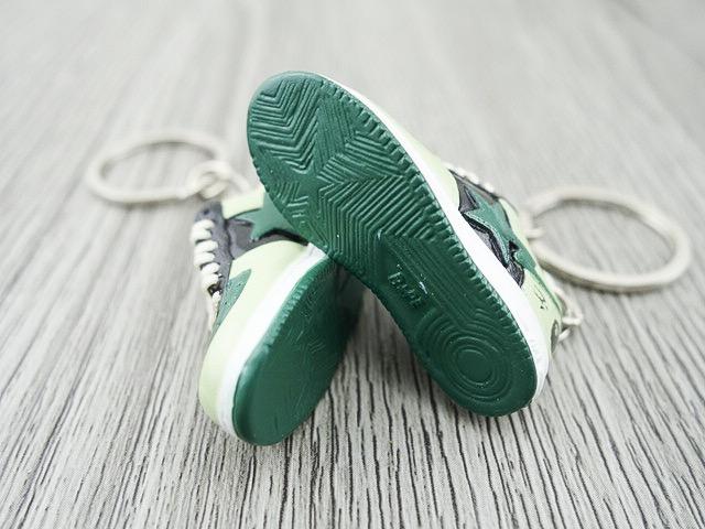 Mini 3D sneaker keychains BAPE - Green Black - Sneakers Passion