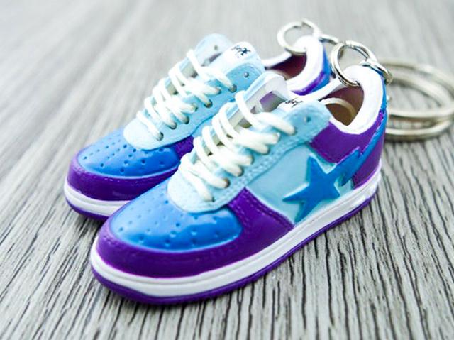 Mini 3D sneaker keychains BAPE Aqua - Sneakers Passion