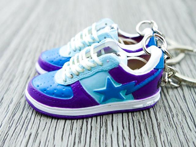 Mini 3D sneaker keychains BAPE Aqua - Sneakers Passion