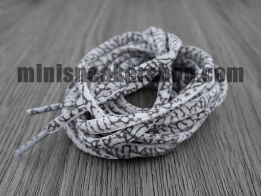 Elephant Prints laces round - White - Sneakers Passion