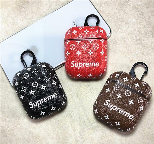 Supreme Leather Case Cover for Apple AirPods - Sneakers Passion