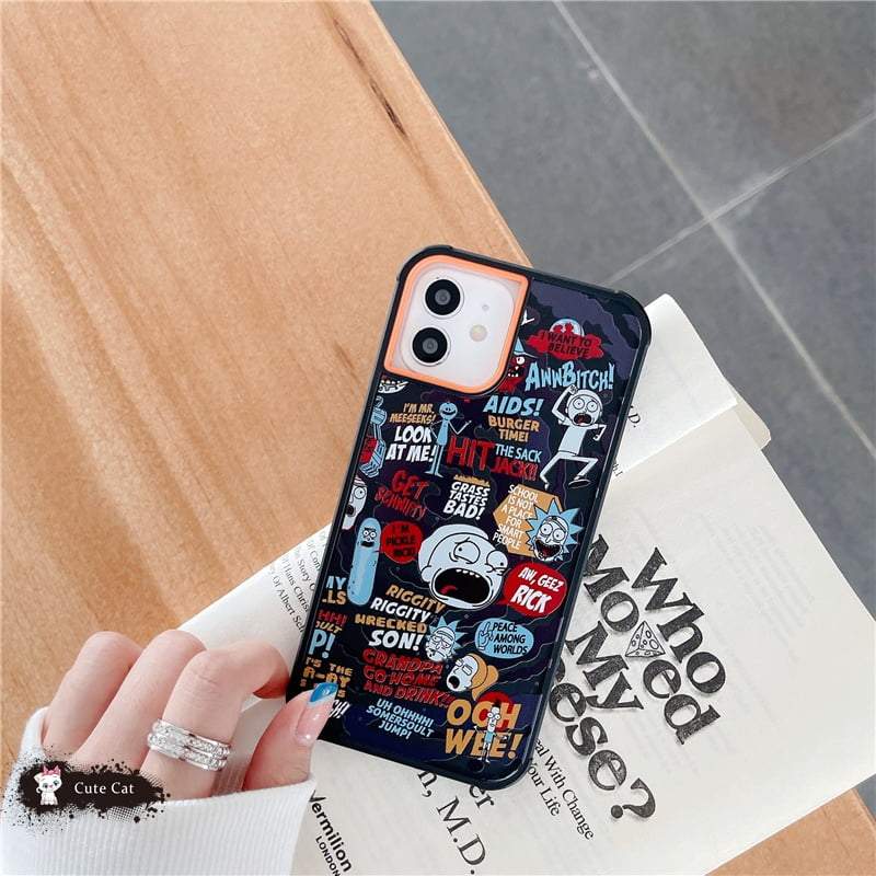 Rick and Morty Black iPhone Case - Sneakers Passion