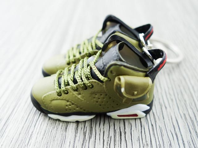 Mini sneaker keychain 3D AJ6 x TS - Mid Olive - Sneakers Passion