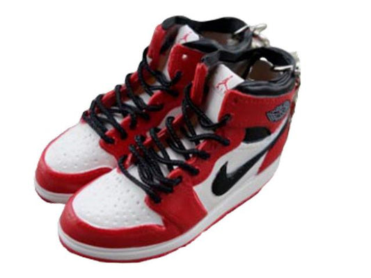Mini sneaker keychain 3D Air Jordan 1 OG White Black Red - CHICAGO (1985) - Sneakers Passion