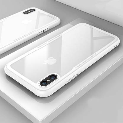 White Protective Tempered Glass Back Case Cover for iPhone X / XS - Sneakers Passion
