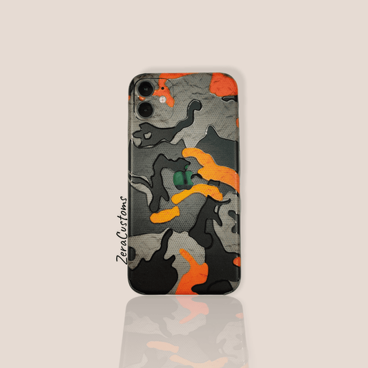 3D Orange Camo Mobile Skin and Wrap - All Brands & Models - Sneakers Passion