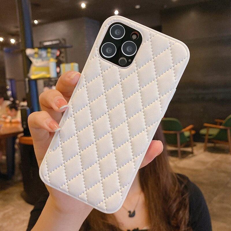 Leather Lattice Pattern iPhone Case - Sneakers Passion