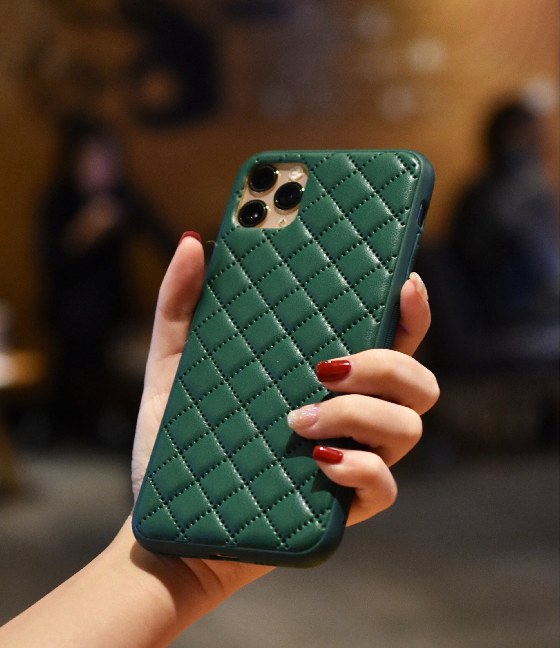 Leather Lattice Pattern iPhone Case - Sneakers Passion