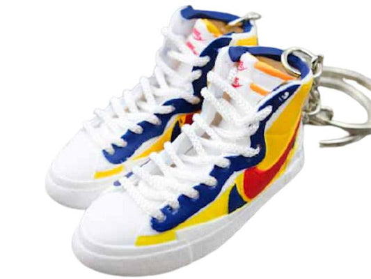 Mini 3D sneaker keychains Blazer x SACAI -  Yellow/Red/Blue - Sneakers Passion