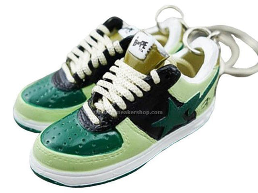Mini 3D sneaker keychains BAPE - Green Black - Sneakers Passion
