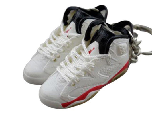 Mini Sneaker Keychains AJ 6 - OG White Infrared (1991) - Sneakers Passion