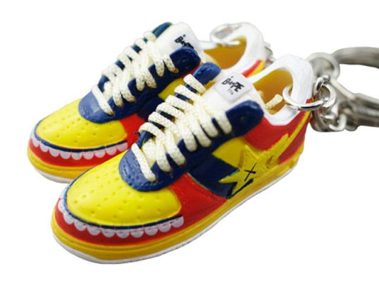 Mini 3D sneaker keychains BAPE - Yellow/Red/Blue - Sneakers Passion