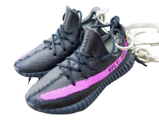 Mini Sneaker Keychains YZY  - Black/ Pink - Sneakers Passion