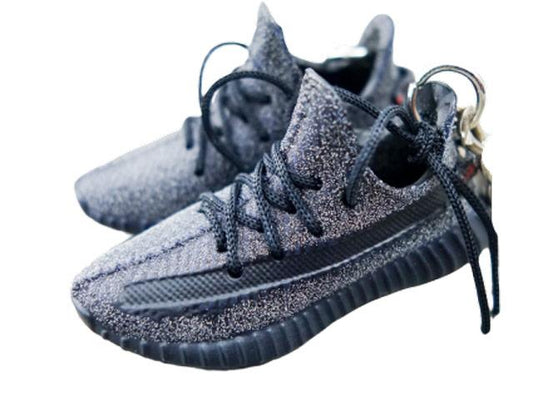Mini Sneaker Keychains YZY  - Static Black Reflective - Sneakers Passion
