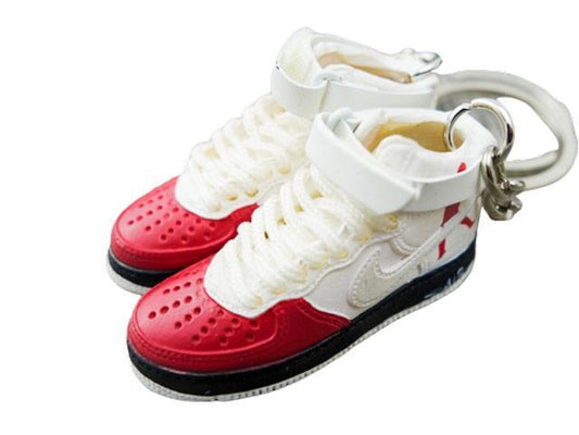 Mini sneaker keychain Air Force 1 Rasheed Wallace Red and White - Sneakers Passion
