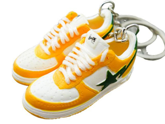 Mini 3D sneaker keychains BAPE - Orange White - Sneakers Passion