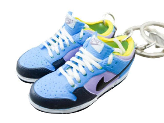 Mini sneaker keychain 3D Dunk - Blue Lilac Yellow - Sneakers Passion