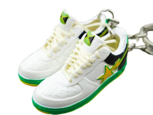 Mini 3D sneaker keychains BAPE - Yellow Green White - Sneakers Passion