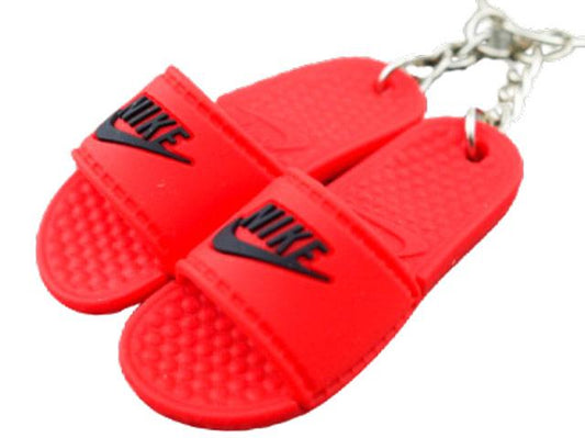 Mini 3D sneaker keychains Flip Flops - Benassi Sandals red - Sneakers Passion