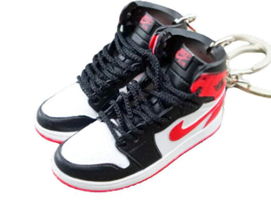 Mini sneaker keychain 3D Air Jordan 1 - Red Heel Red swoosh HQ - Sneakers Passion