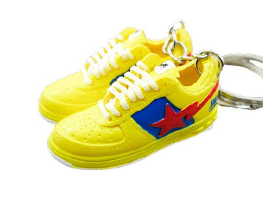 Mini 3D sneaker keychains BAPE - Yellow Blue Red - Sneakers Passion