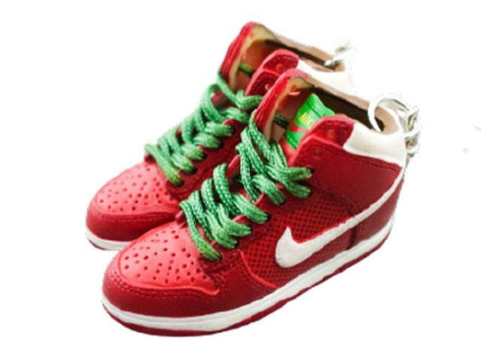 Mini sneaker keychain 3D SB Dunk High - White Sports Red - Sneakers Passion