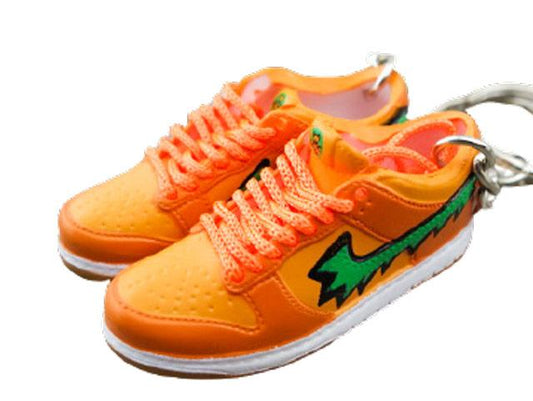 Mini sneaker keychain 3D Dunk SB low Grateful Dead Orange - Sneakers Passion