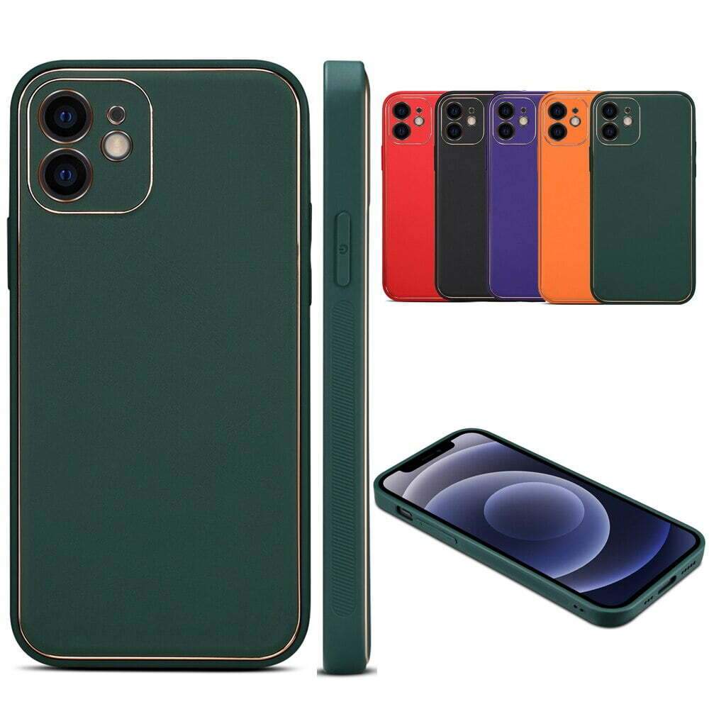 Gold Frame Leather iPhone Case - Sneakers Passion