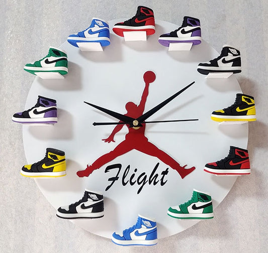 Air Jordan 3D Sneaker Model AJ Wall Clock - White Flight - Sneakers Passion