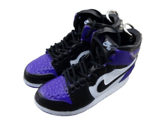 Mini sneaker keychain 3D Air Jordan 1 - Court Purple - Sneakers Passion