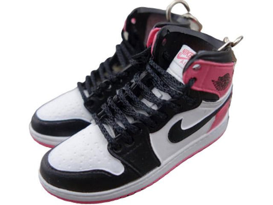 Mini sneaker keychain 3D Air Jordan 1 - Black/White/Pink - Sneakers Passion