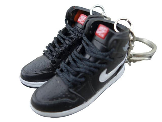 Mini sneaker keychain 3D Air Jordan 1 - Black and White - Sneakers Passion