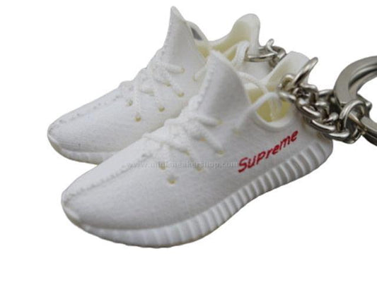 Mini Sneaker Keychains YZY   White/ Red - Sneakers Passion