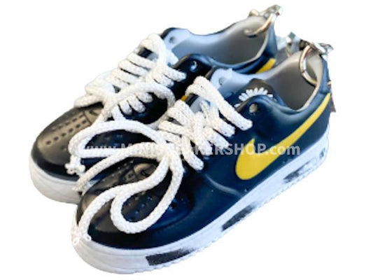 mini 3D sneaker keychains Air Force 1 x G-Dragon Black  and Yellow - Sneakers Passion