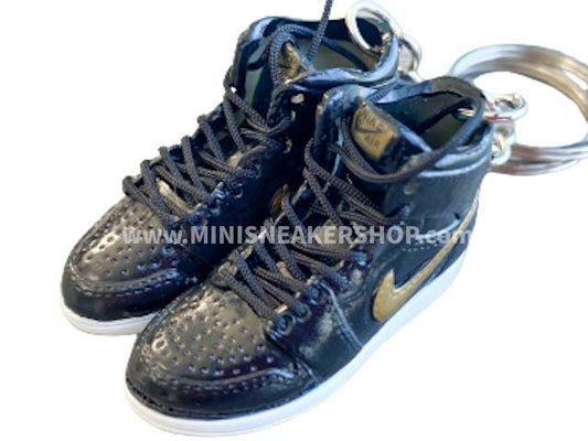 Mini sneaker keychain 3D Air Jordan 1 - Black and Gold - Sneakers Passion
