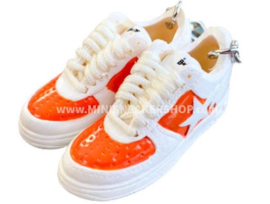 Mini 3D sneaker keychains BAPE - Orange  and White Monkey - Sneakers Passion