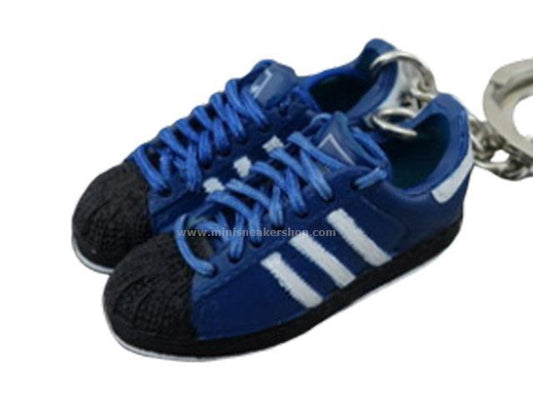 mini 3D sneaker keychains Superstar Blue Black - Sneakers Passion