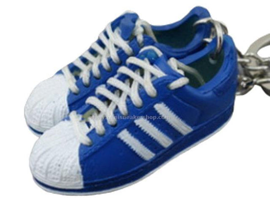 mini 3D sneaker keychains Superstar 2 White Blue - Sneakers Passion