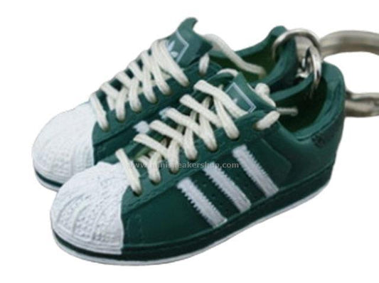 mini 3D sneaker keychains Superstar Green White - Sneakers Passion