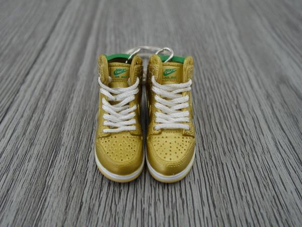 Mini sneaker keychain 3D Dunk - Gold Green - Sneakers Passion