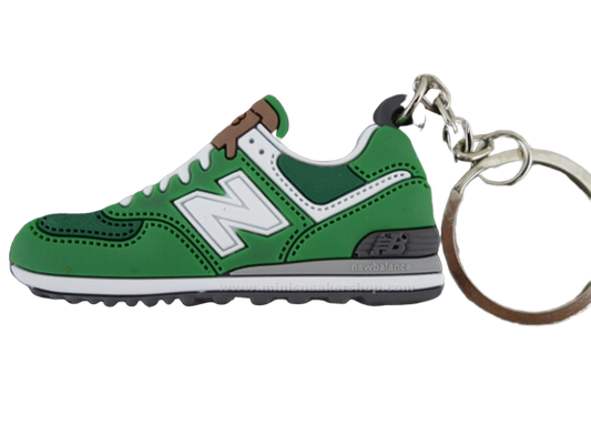 Flat Silicon Sneaker Keychain NB Green/Grey - Sneakers Passion