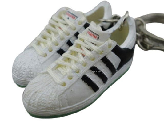 mini 3D sneaker keychains  Superstar OG Black White Green - Sneakers Passion