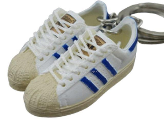 mini 3D sneaker keychains Superstar OG White/Blue - Sneakers Passion