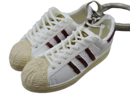 mini 3D sneaker keychains Superstar OG White Burgandy - Sneakers Passion