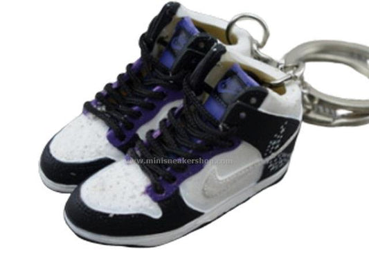 Mini sneaker keychain 3D Dunk Hi - Purple Stars - Sneakers Passion