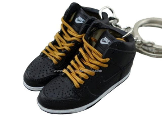 Mini sneaker keychain 3D Dunk Hi - Black Orange - Sneakers Passion